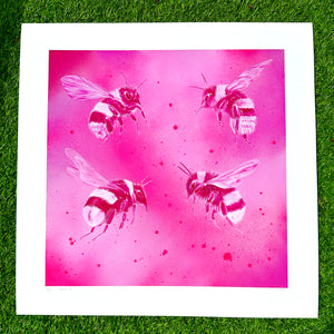 Limited Edition UPFEST 24 PINK BEES Giclee Print