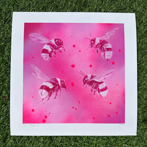 Limited Edition UPFEST 24 PINK BEES Giclee Print