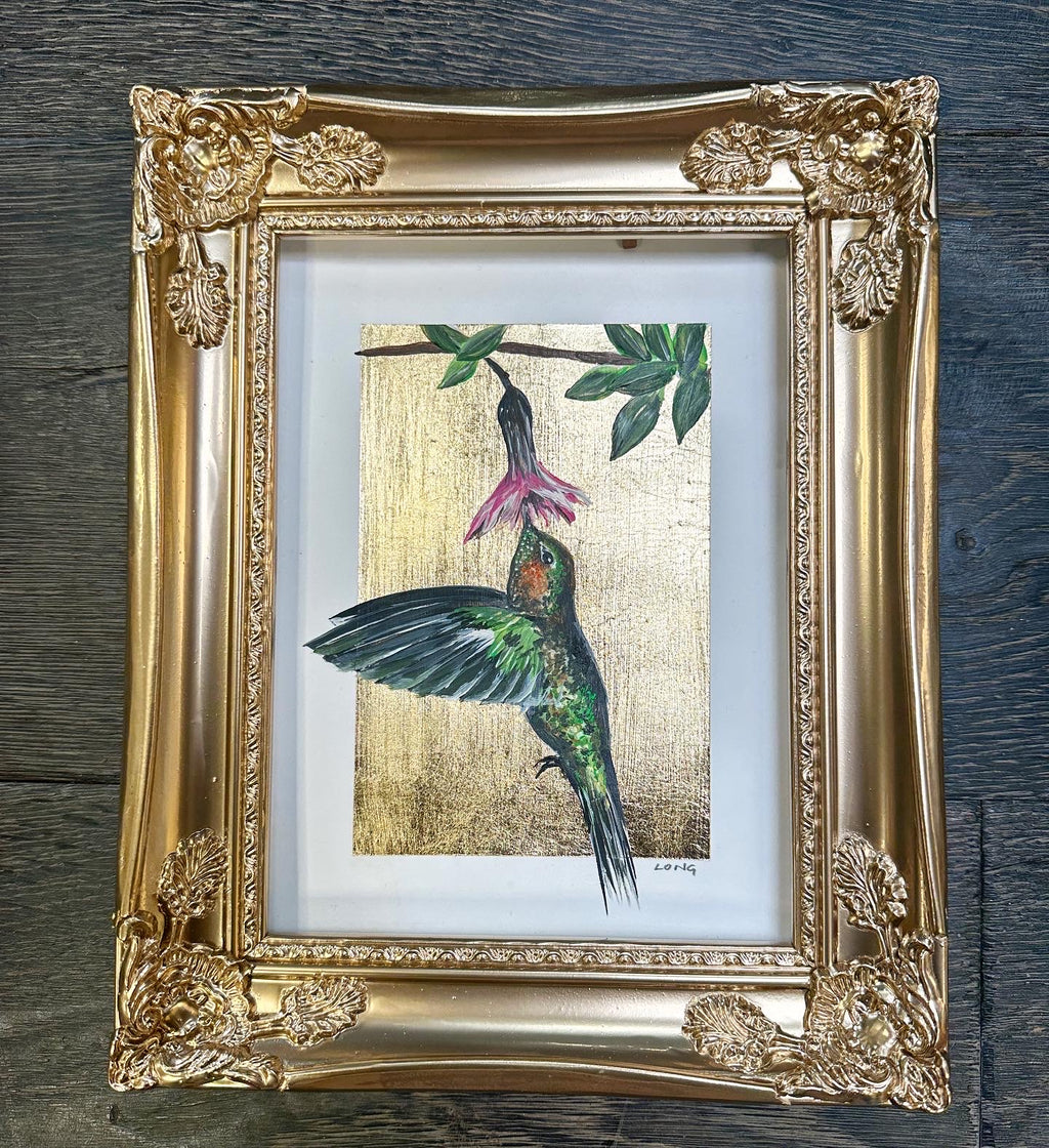 FRAMED GOLDLEAF HUMMINGBIRD 1 ORIGINAL