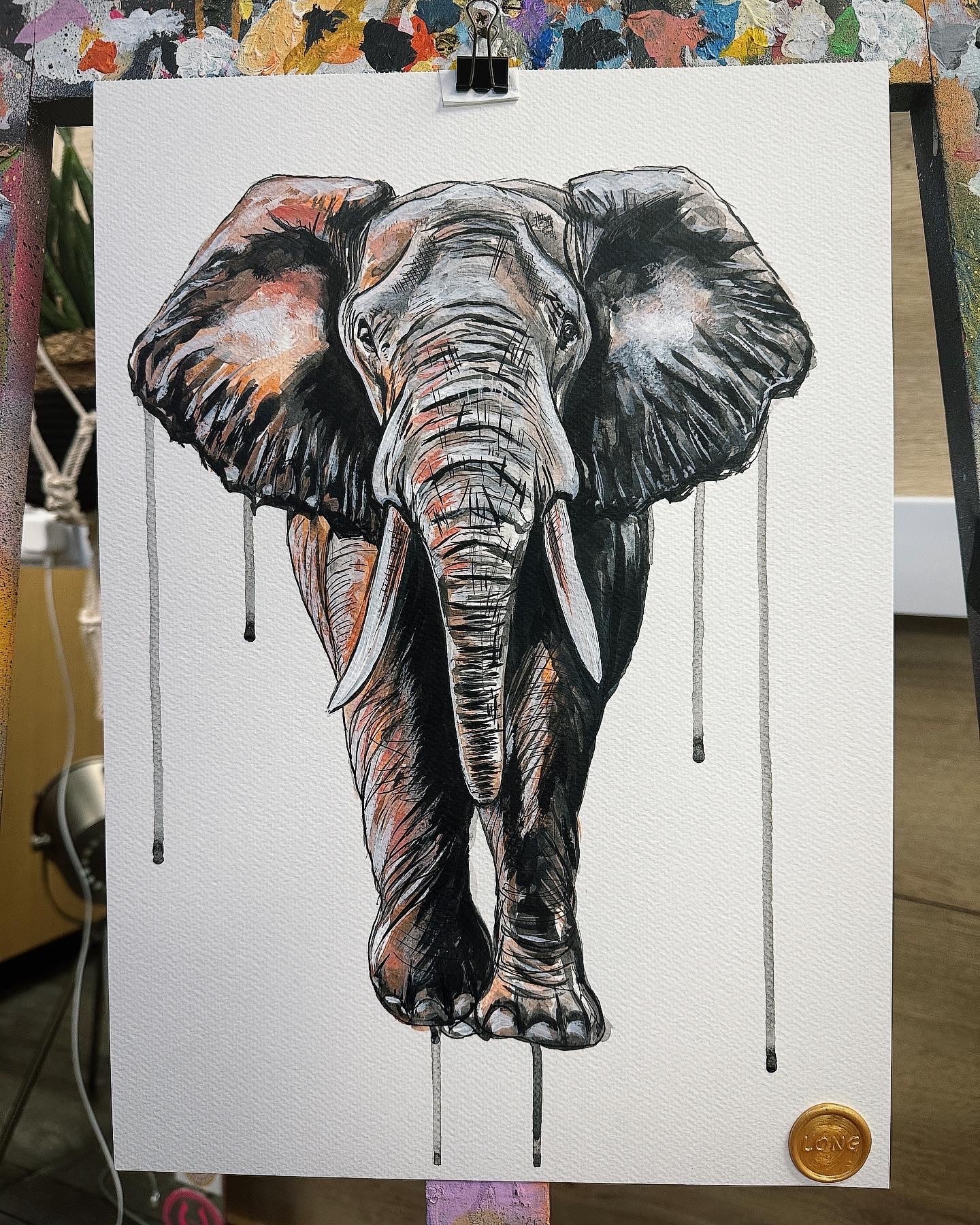 BULL ELEPHANT ORIGINAL SKETCH