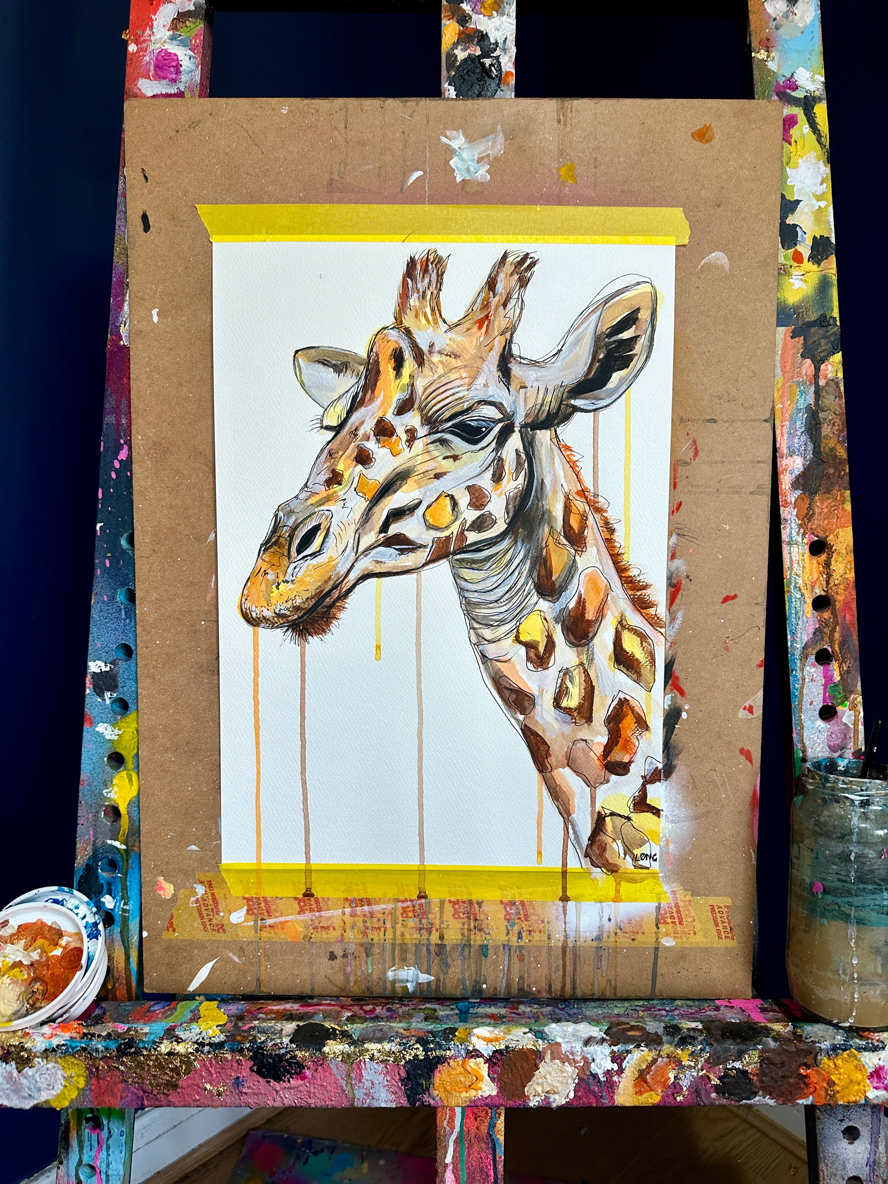 REGAL GIRAFFE ORIGINAL SKETCH