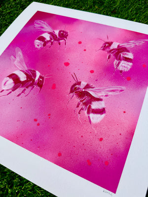 Limited Edition UPFEST 24 PINK BEES Giclee Print