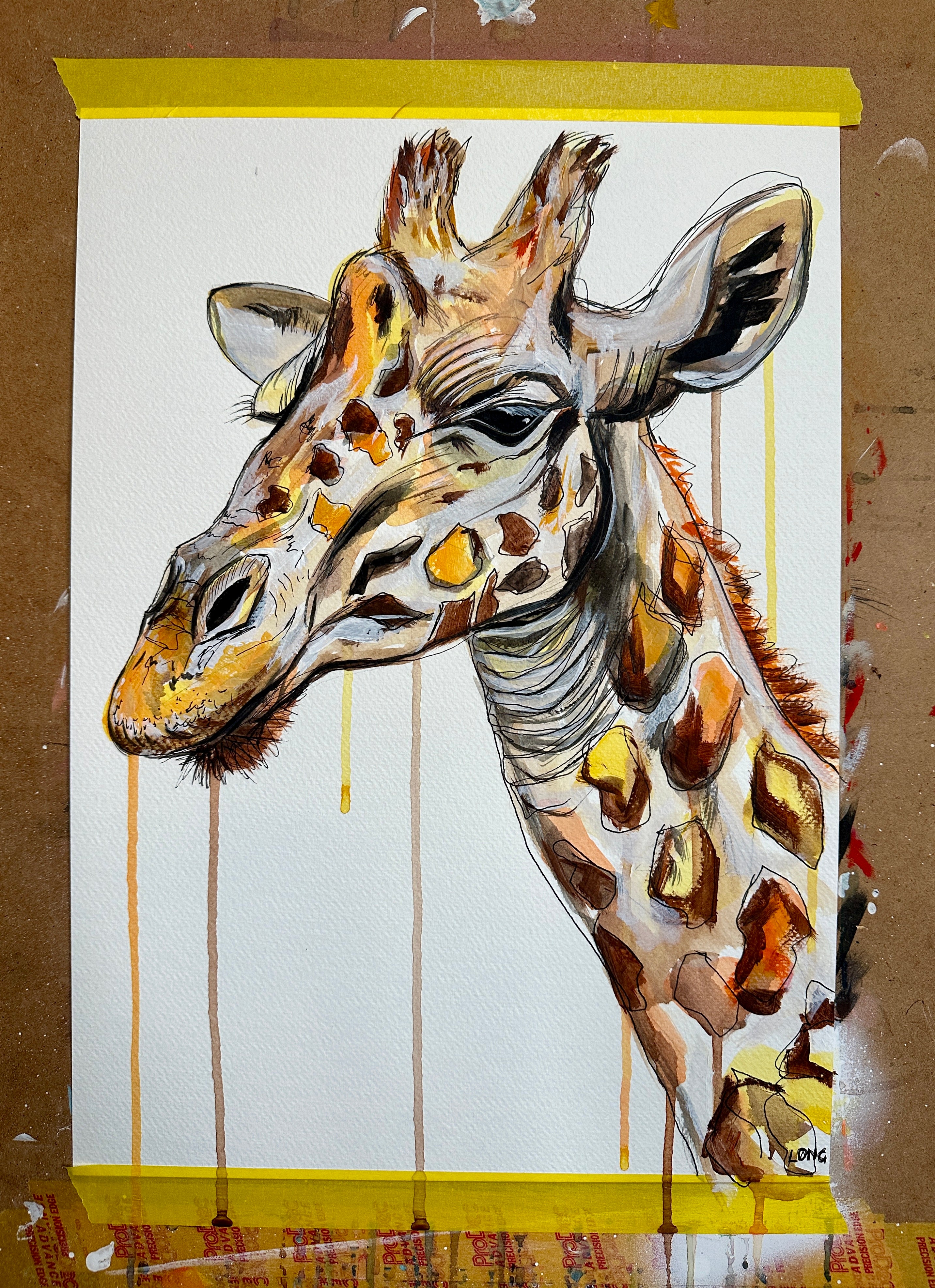 REGAL GIRAFFE ORIGINAL SKETCH