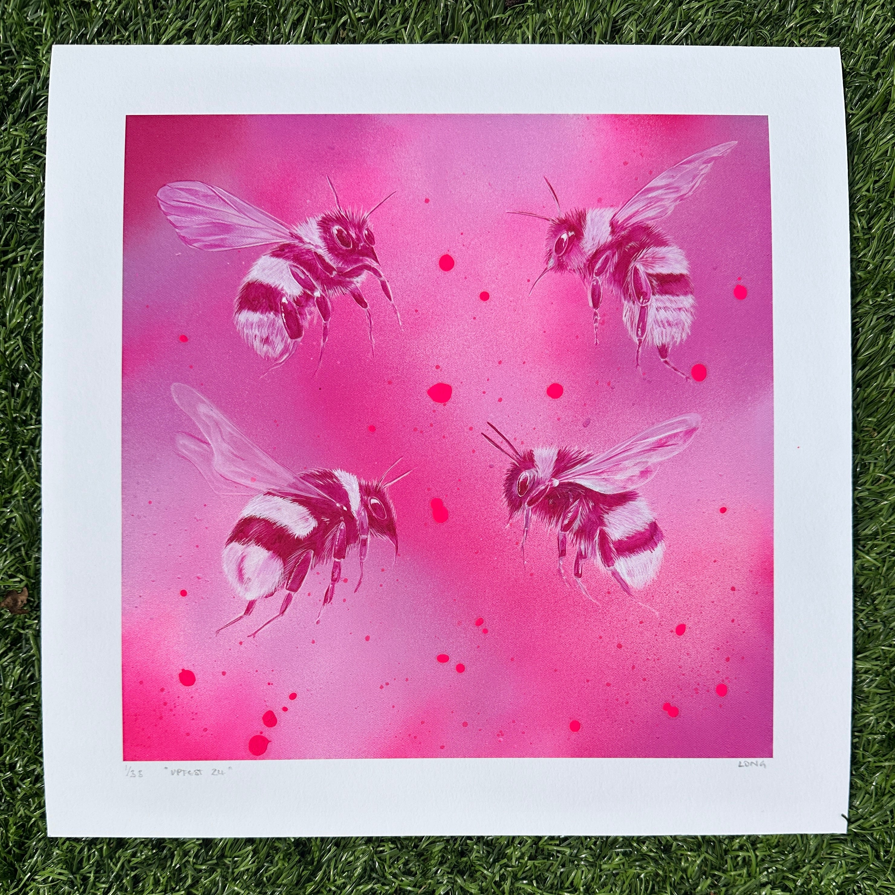 Limited Edition UPFEST 24 PINK BEES Giclee Print