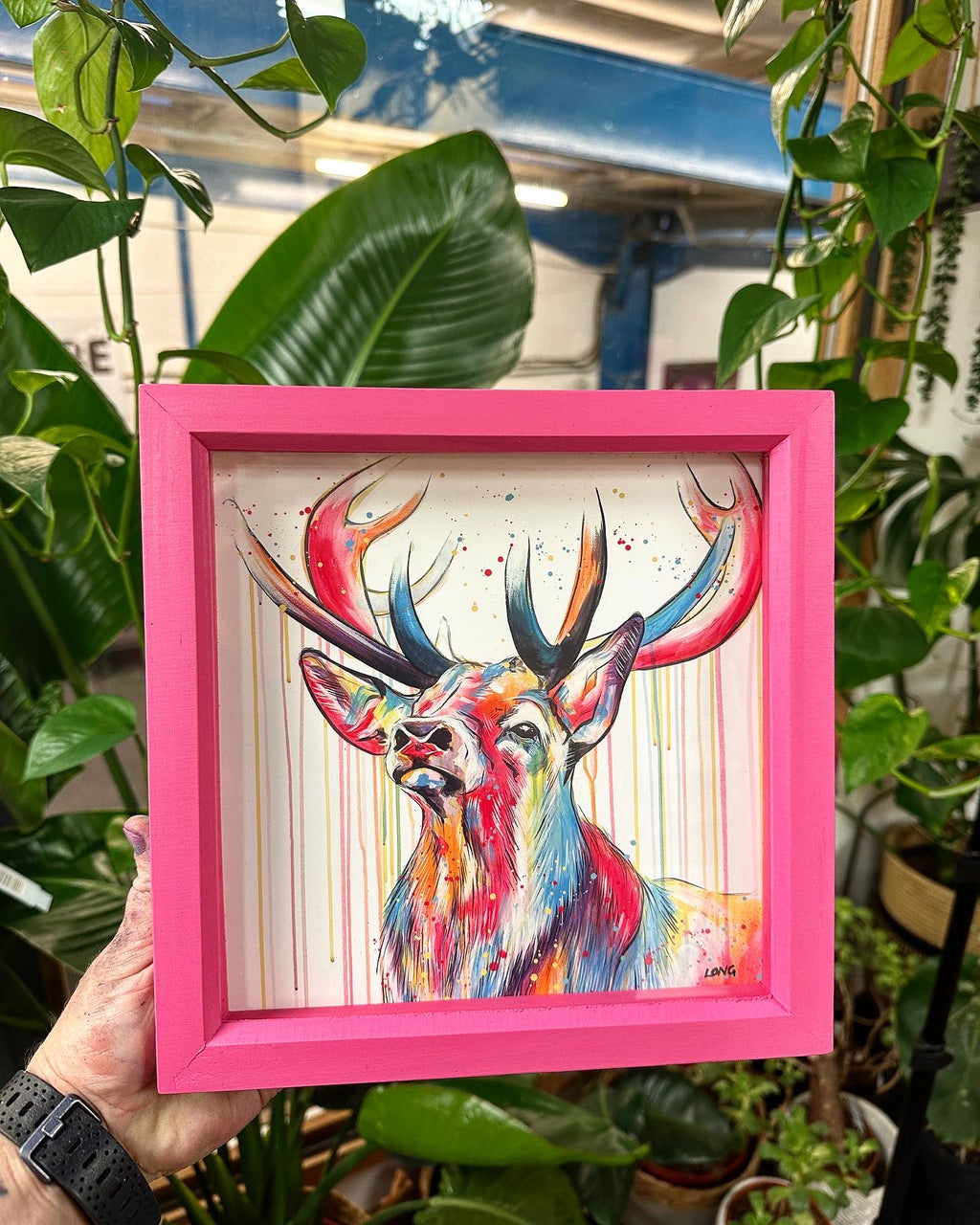 FRAMED BROCKET PRINT - pink