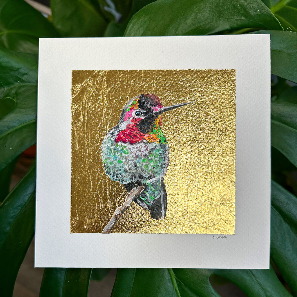 MINI GOLDLEAF SITTING HUMMINGBIRD ORIGINAL