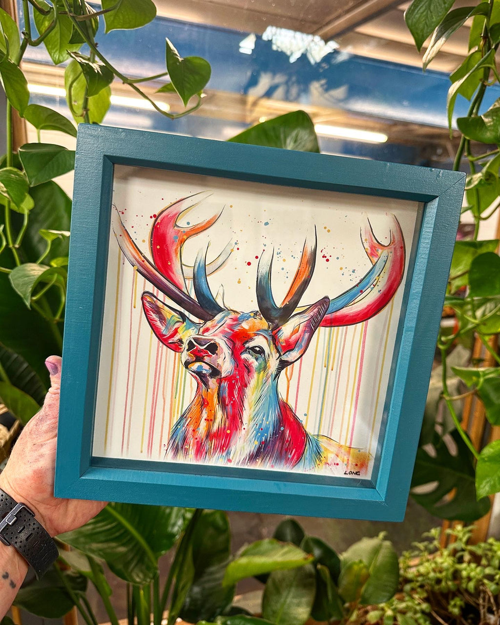 FRAMED BROCKET PRINT - Teal