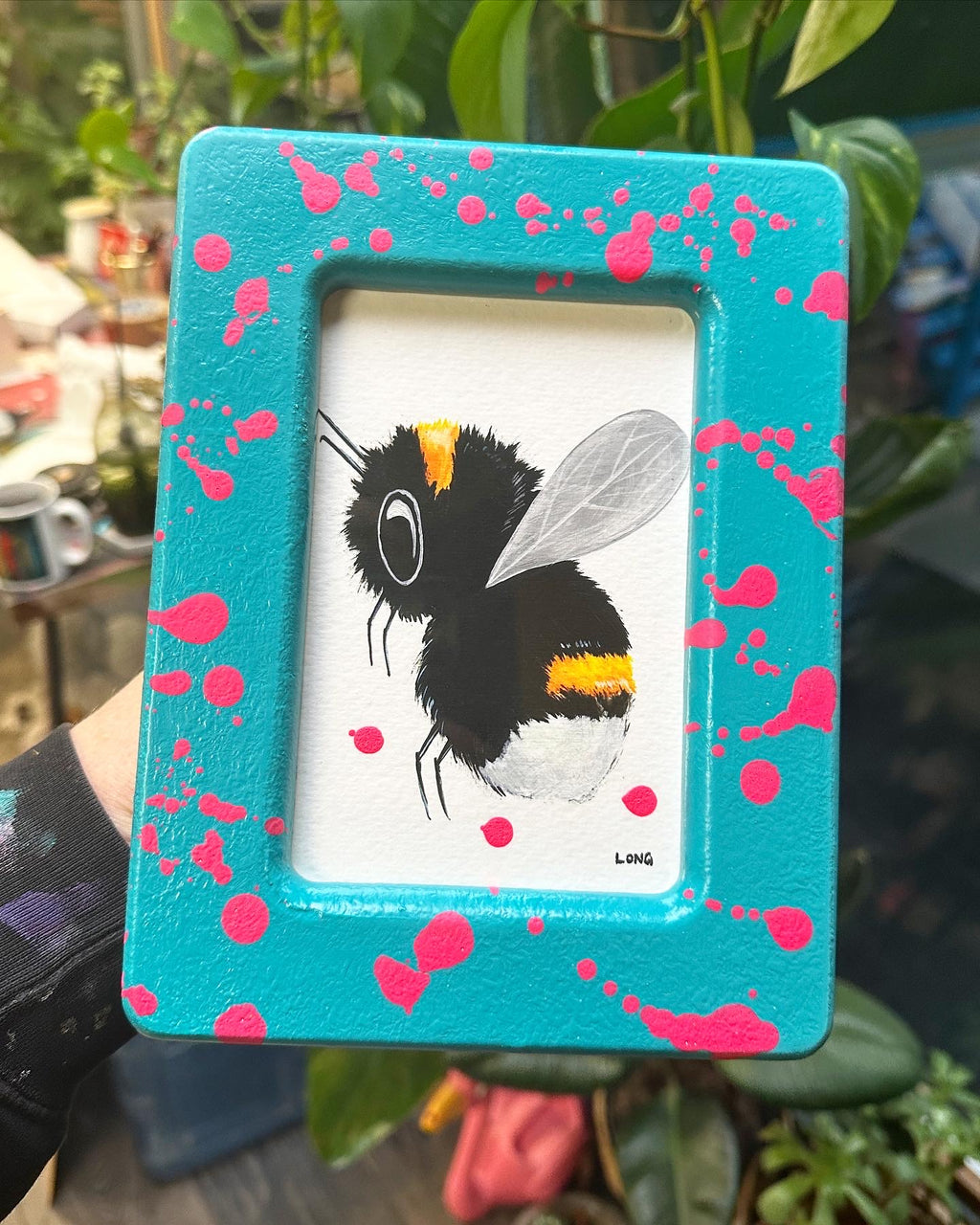 OLD STYLE MINI BEE PRINT - Turquoise