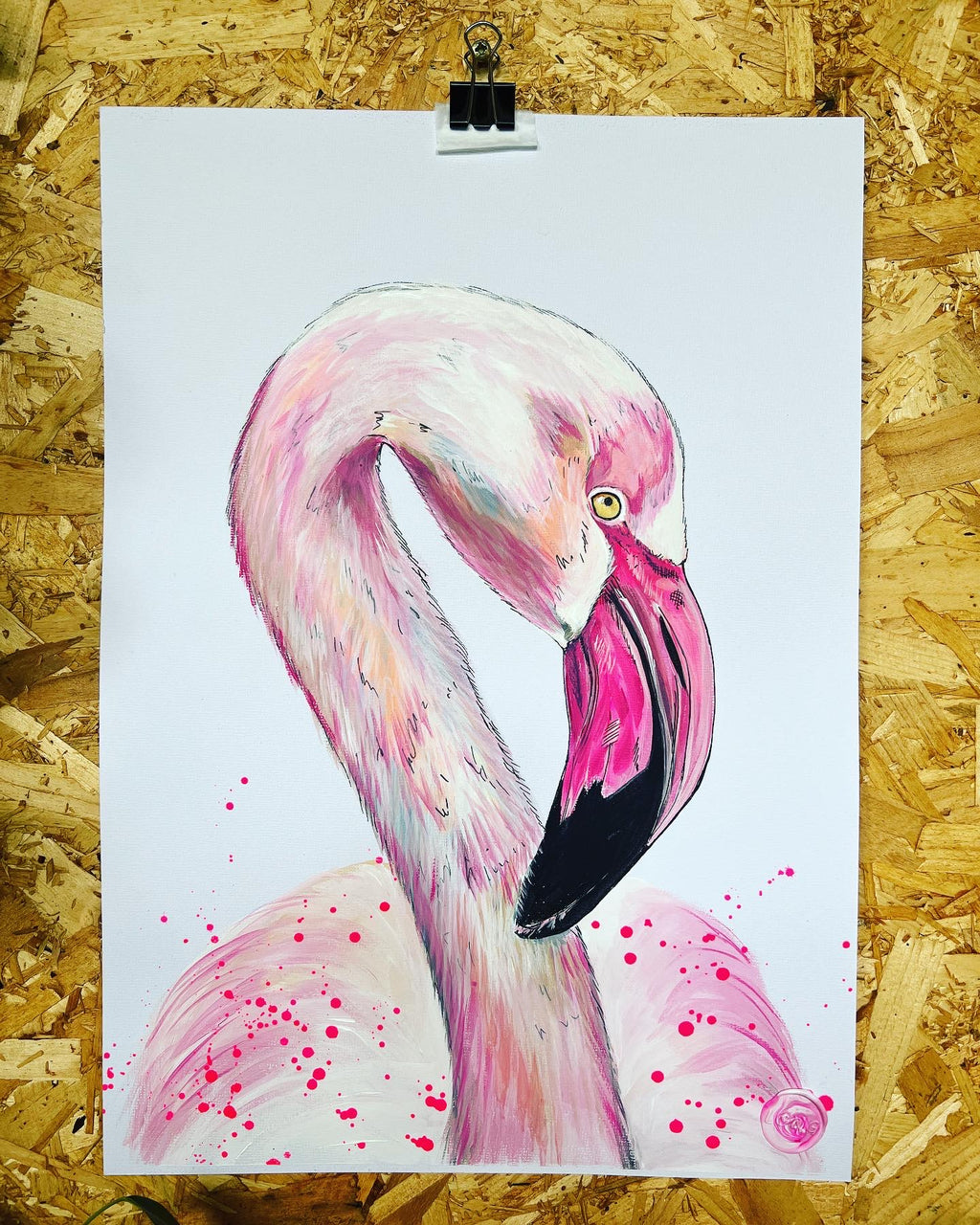 PINK FLAMINGO ORIGINAL SKETCH