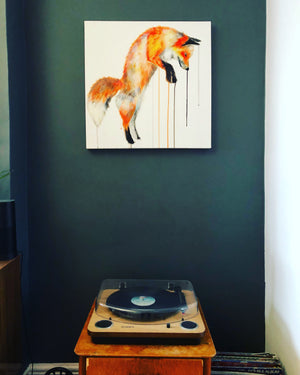 jumping fox art painting sophie long