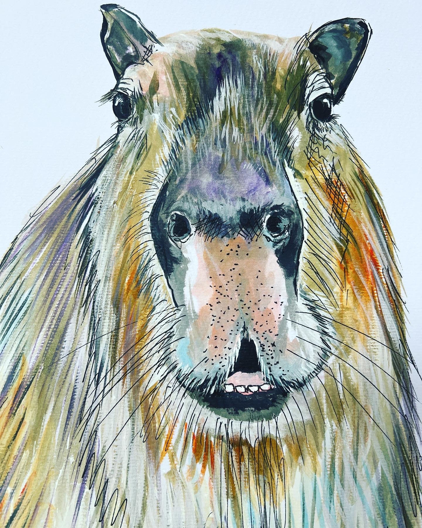 prompthunt pencil sketch portrait of a capybara