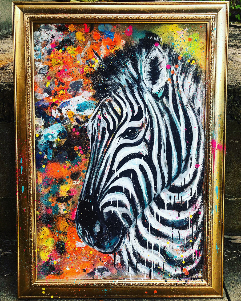 GOLD FRAMED ZEBRA