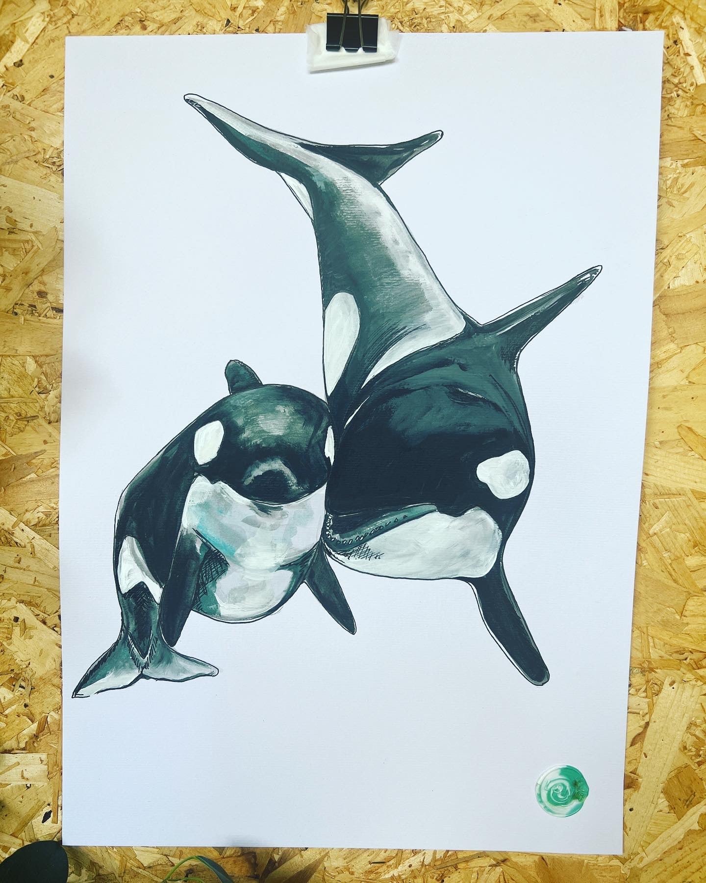 ORCA AND CALF ORIGINAL SKETCH