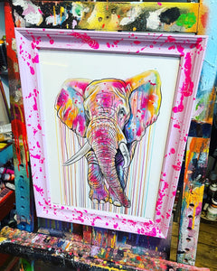 ELEPHANT IN THE ROOM pink bespoke Frame