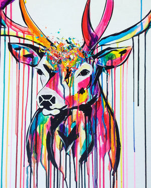 Limited Edition Rainbow Stag Print