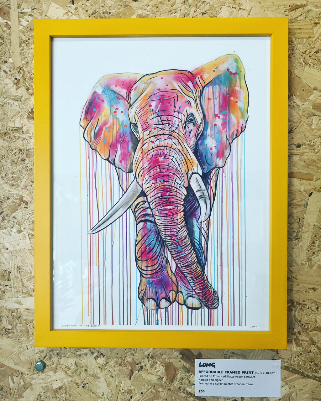 ELEPHANT IN THE ROOM Yellow Frame