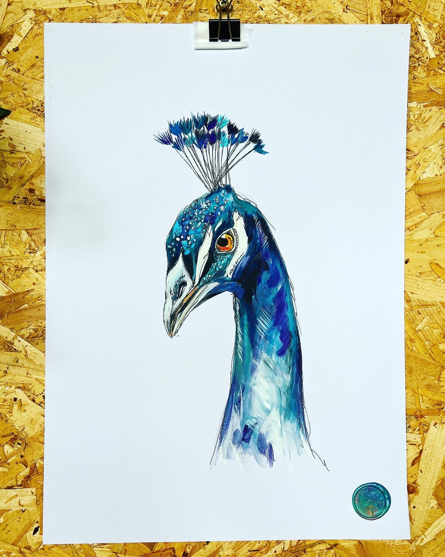 Peacock Print Watercolor Painting Art Print Peafowl – Limezinnias Design