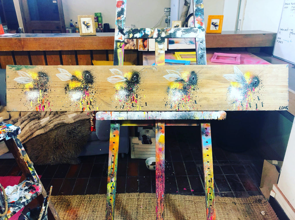 BEEEEES on Scaffolding Board XL